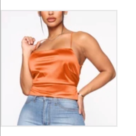 Fashion Nova Tops - Orange or Rust Tied Up Shirt
